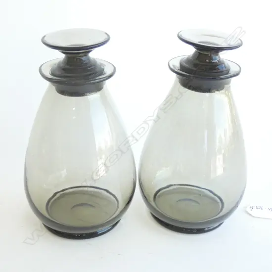 A pair of mid-century glass decanters